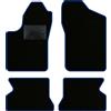 QUEMAR Tappetini Auto compatibili con Fiat 600 anno 1998-2010 / Kit Tappeti in Moquette e Gomma su Misura (Set 2 Anteriori + 2 Posteriori) / Ricami e Colori Personalizzati (0 Ricami, Bordo Blu)