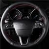 ASADF Copri Volante Coprivolante in Microfibra Auto in Pelle per Ford per Focus 3 2015-2018 per Kuga 2016-2019 per Escape C-Max per Ecosport 2018-2019 Coprivolante per Auto(Light Blue Thread)