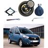 D'ANGELO 1988 Kit Ruotino di Scorta 15 compatibile con Dacia Dokker - Dokker Stepway, Sandero con Cric, Chiave e Sacca