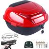 HDBODY Bauletto Per Moto Bauletto in ABS Di Grande Capacità Per Scooter, Moto, Motorini E Quad,Rosso,40x36x25cm