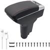 KAERGK Supporto per bracciolo auto per Fiat 500, console centrale per veicoli, doppio vano di archiviazione con portabicchieri, 7 connettori USB, scatola utility posteriore, montaggio semplice (da