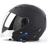 JianJud Caschi Jet Per Moto Bluetooth, Caschi Per Moto Con Lenti Anti-Appannamento Ad Alta Definizione, Certificazione DOT / ECE Con Funzione Di Risposta Automatica Per Metà Caschi Per Adulti (B, M)
