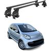 OMAC Barre di carico trasversali in acciaio per Citroën C1 2005-2022 - Antifurto incluso - Testato City Crash - DIN 75302:2019 - ISO/PAS 11154:2006 - Carico massimo 50 kg Nero