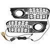 A ABSOPRO Anteriore Paraurti Griglia Nebbia Kit Luci Compatibile per Audi A4, con LED