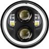RXRJSU Faro Per Motocicletta Faro Anteriore LED 5.75 Pollici Per Motocross Shadow VT 600 700 750 1100 Per VTX 1300 1800(Black Halo)