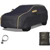 Generico Telone per Auto dedicato BMW X6 2008-2019,Car Cover Impermeabile e Traspirante Protezione Solare Pioggia Neve Graffi con Tasca Specchio e Chiusura Lampo