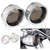 XMMT Coppia di luci di segnalazione per moto con visiere e coperture per lenti per Harley Sportster 883 1200 Softail Dyna Road Glide (Cromo e nero)