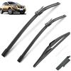 Autopixl Tergicristalli di qualità OEM per Nissan Qashqai Dualis J10, spazzola tergicristallo anteriore e posteriore 2006-2013 2012 2011 2010 perfetta aderenza per parabrezza.