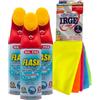 FEI FAN SET: Pulitore Per Interni Auto FLASH Pulitore a Secco, Ideale Per Smacchiare i Sedili In Tessuto e Rimuovere Odori, Con Spazzola Integrata 400ml + Confezione Da 5 Panni In Microfibra (3xFlash+Panni)