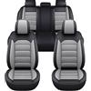 FIENZA Coprisedili Auto per Peugeot 2008 206 207 207 SW 208 3008 307 308 308 SW 508 508 SW Pelle Traspirante Antiscivolo Rivestimenti Anteriori Posteriori Comfortevoli,Compatibili con Airbag,Grigio