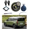 D'ANGELO 1988 Kit Ruotino di Scorta 17 compatibile con Ford Tourneo Courier 5 fori (2024) con Cric, Chiave, Guanti e Sacca