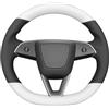 MEWANT Coprivolante Su Misura da Cucire per Tesla Model 3 | Tesla Model 3 Highland 2023 2024 2025 White Leather Traspirante Per Volanti Riscaldati Resistente