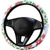Duories Coprivolante Universale in Tessuto Con Fiori Colorati - Antiscivolo, Assorbe il Sudore, Accessorio Auto da Donna, 37-38 cm