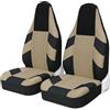 NOKRGQW Coprisedili Auto Coprisedili Per Auto 2 Pezzi Stile Secchio Per Pneumatici Per MAZDA Per MICROCAR Per MITSUBISHI Per Benz Per PEUGEOT Per Ford Coprisedile Auto(Beige 2 PCS)