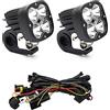 Smartbomb 2 Faretti supplementari profondità LED 60w IP67 luce moto addizionale bianca + staffe tubolare + kit cablaggio pulsante relè fusibile