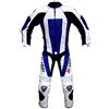 BI ESSE - Tuta da MINIMOTO per bambino in pelle e cordura professionale, completa di protezioni (Blu/Bianco/Nero, S (7 anni))