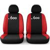 Auto Accessori Lupex Coprisedili compatibili con Seicento 600 (1998 al 2010) - Set Anteriori in Tessuto Policotone, Protezione Sedili, Facile Installazione, Made in Italy (Nero - Rosso)