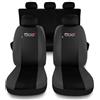 Susy Shop Coprisedili Auto Compatibili Per 500X Set Coprisedile Anteriori e Posteriori Con Logo Ricamato Compatibile Con Airbag (Nero/Grigio Scuro)