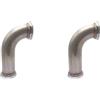 BHFZIAP 2 set universale 90 gradi gomito adattatore in acciaio downpipe per 2.5 ID 3.2 OD flangia
