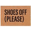 Social crazy Tappeto zerbino personalizzato - SHOES OFF (PLEASE) - cocco naturale ideale per ingressi (Cocco Naturale, 90x60 cm)