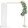 DHQCQL Struttura per arco per palloncini, moderna, con base, 2,4 x 2,4 m, in metallo, per matrimoni, feste, eventi (oro)