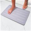 Pure 4Home Tappeto Bagno Diatomite Antiscivolo 60 x 39 cm | Tappetino Doccia Super Assorbente Asciugatura Rapida | Pietra Naturale Antimuffa | Diatomite Stone Bath Mat (LiniasRectas Gray)