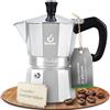 FOREVER Miss Moka Prestige 1 Tazza | Caffettiera Moka in Alluminio | Macchinetta Tradizionale per Casa, Campeggio e Outdoor | Con Guarnizione in Silicone Igienica ad Alta Resistenza