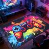 SGZIOO Tappeto da gioco per camera da letto dei ragazzi, 120 x 80 cm, colorato, tappeto per camera da letto dei ragazzi, tappeto con controller graffiti, decorazione per sala giochi e soggiorno