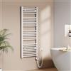 EMKE Scaldasalviette Elettrico per Bagno 120 x 50 cm, Radiatore Curvato con WIFI Termostato, Scaldasalviette Elettrico, Supporto Porta-Asciugamani, Bianco, 500 Watt