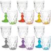 COSE DA CASA Set 12 Bicchieri 6 acqua 6 vino calici con piede in Vetro multicolore da tavola Eleganti Stile Raffinatezza in casa per Ogni Tavola e Occasione bar hotel ristorante