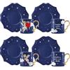 Bialetti Set 4 Tazzine Caffè Cielo Stellato Angeli Cupido Colore Blu