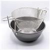 Professional Cooking Friggitrice pentola per fritture in ferro spazzolato con cestello in rete metallica (cm. 36)