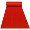 Junvstor 10m 20m 30m Corridore del di Nozze Tappeto Rosso Passerella Tappeto Corridore di Passerella in Poliestere 2mm di Spessore per Matrimoni all'aperto per Interni Festa di Apertura Evento Celebrativo ( Si