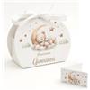 PV Grafik 24+24 Scatoline Portaconfetti Nascita, Scatoline Porta Confetti Battesimo, Bomboniera Confetti Nascita e Battesimo con Bigliettino Bomboniera e Nastrino incluso, Personalizzate(Tunna11)