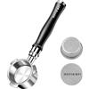 KOFIKOFI Portafiltro senza fondo, 51 mm, 3 orecchie, compatibile con DeLonghi Dedica EC680/EC685, Smeg, EUPA, portafiltro in acciaio inox con setaccio, cestello filtrante