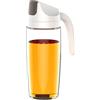 FACAIIO Dispenser di olio in vetro di grande capacità, con apertura e chiusura automatica, bottiglia per condimenti da cucina a tenuta stagna, per olio, aceto, salsa di soia, bianco (600 ml, bianco)