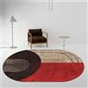 Rururug Tappeto Soggiorno Design Moderno Antiscivolo Lavabile Ovale Tappeto Cameretta Divano Corridoio Sala Pranzo Tappeto Patchwork geometrico irregolare rosso, 70 x 100 cm