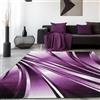 SIMPEX Tappeti a pelo corto, Disegno astratto delle onde, Tappeto Viola, 80 x 150 cm, Tappeti in stile moderno, Tappeto soggiorno