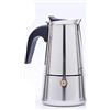 Constprog, caffettiera in acciaio inox per caffè espresso, piano cottura, percolatore 2/4/6/9 tazze, Moka Pot, produce vero caffè italiano, Moka Pot 2/4/6/9 tazze, acciaio inox (B-4 tazze/200ML)