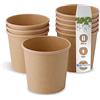 BIOZOYG Bicchieri di Cartone Kraft per Alimenti Bicchieri Bio marroni I Bicchieri compostabili Tazza da Asporto Coppe Gelato Carta I 500 Bicchieri Monouso biodegradabili 600ml