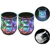 Zeerkeer Cambiamento Cromatico Bicchiere Bicchieri con LED 5 LED Luci Acrilico Plexiglass Non Fragile Impermeabile Marble Texture Materiale 2pcs