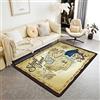 Loussiesd Tappeto a tema nautico per zona giorno e camera da letto, tappeto marino pirata per le vacanze estive, mappa gialla decorativa, 100 * 150 cm