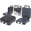 Adlereurope Adler AD 3049 - Macchina per waffle con rivestimento antiaderente, 1800 W, con manico ignifugo, per 4 waffle belgi con spia di controllo