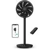 Duux Whisper Flex 2 - Ventilatore intelligente da 13 dB, modalità notturna e timer, regolabile in altezza (54 - 92 cm), risparmio energetico da 2 W, controllo tramite app e telecomando, nero