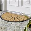 Astra Zerbino antiscivolo da esterno resistente alle intemperie - Coco Deluxe zerbino in gomma e fibre di cocco - 45x75 cm semicircolare