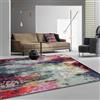 Rururug Tappeto a pelo corto per soggiorno, camera da letto, cucina, corridoio, cameretta,Rosa fucsia Arancione Giallo Blu Verde Astratto,Colourful,Rectangular 140 x 200 cm