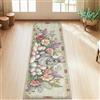 Generic Tappeto runner a forma di coniglio, primaverile, floreale, uova, fiori, pasqua, pastello, bordo a pelo basso, bordatura per casa, tappeto rettangolare per cucina, ingresso, bagno, porta, decorazione
