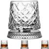 Generisch Bicchiere da whisky rotativo a 360 gradi, con funzione di sollievo dallo stress, stabile base decoupled Crystal Cut Cocktail Glass, Unique Whiskey Gift (Style-B)