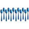 SBOMHS Cucchiaini da tè in acciaio inox, 13,5 cm, cucchiaini da caffè, cucchiaini da caffè, cucchiaini da dessert, mini teaspoons in metallo, cucchiaino da moca (blu)
