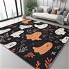 Generic Tappeto 100 X 150 Cm Stile Cartone Animato Salotto Pelo Corto, Antiscivolo E Lavabile - Morbido E Confortevole Per Sala Da Pranzo, Camera Da Letto E Decorazione Della Casa Fantasmi Piante Stelle